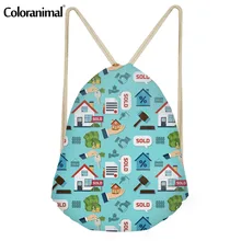 Coloranimal студенческий рюкзак для книг для мальчиков и девочек, спортивная сумка для мужчин, сумка на шнурке, сумка для хранения вещей с узором, мини-рюкзак