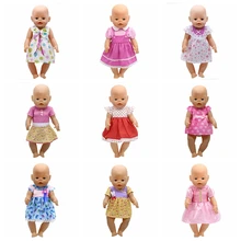 Fit 43cm Zapf Baby Doll Clothes Pink Handmade Suspender Skirt Clothes Dress Christmas Gift Doll Accessories