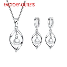 925 Sterling Silver Bridal Jewelry Sets Trendy Fashion Jewelry Pearl  Women Girls Engagement Anniversary Wholesale