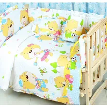 Промо-акция! Комплект из 6 предметов, комплект детской кроватки, Комплект постельного белья из хлопка, детская кроватка(3 бампера+ матрас+ подушка+ пододеяльник