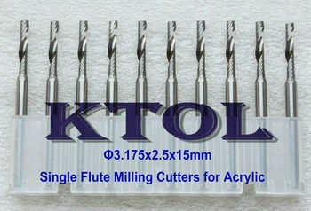 

10PC 3.175*2.5*15mm Single Flute Endmill Carbide Cutters Tool,Imported Tungsten Milling Cutter CNC Router Bits for Wood Acrylic
