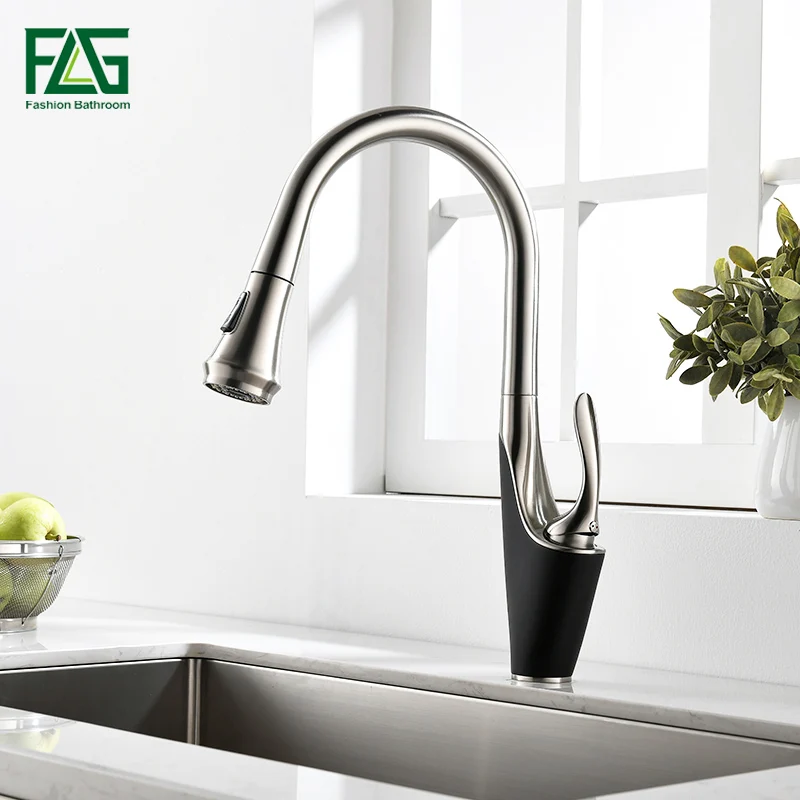 

FLG Kitchen Faucets Single Handle Pull Out Kitchen Tap Single Hole Handle Swivel 360 Degree Water Mixer Tap Mixer Tap