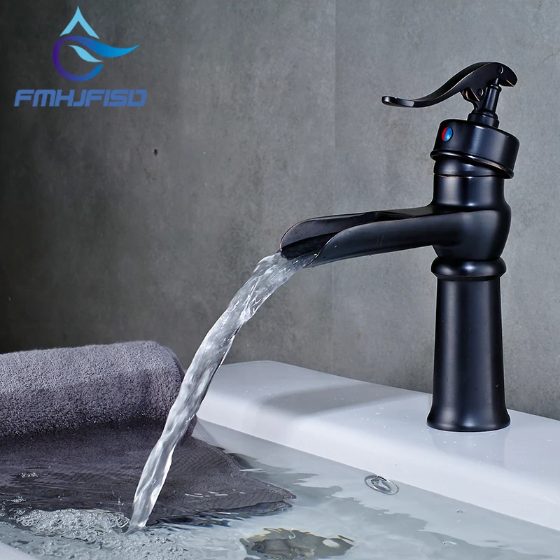 

Waterfall Bathroom Faucet Basin ORB Faucet Vanity Vessel Basin Mixer Tap Single Handle Single Hole Sink Faucet
