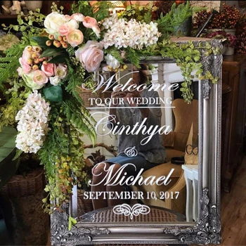 

Wedding Wall Decal Wedding Welcome Sign Vinyl Wall Stickers Mural Personalized Name Bride Groom Custom Rustic Poster Decor N130