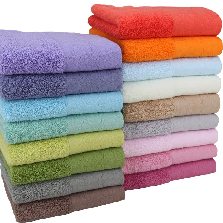 

100% Cotton140G Jacquard Face Towels Hand Towel for Kitchen 17 Color Bathroom Towels Shower 34*74cm Serviette Toallas 1PC/2PCS