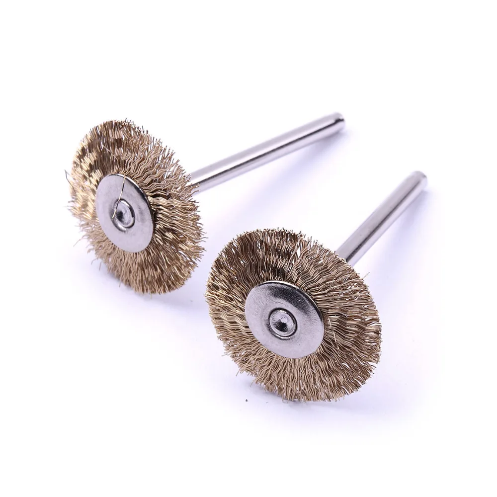 High Quality 3mm Shank Brass Wire Brush Rotary Tool Dia 22mm Copper