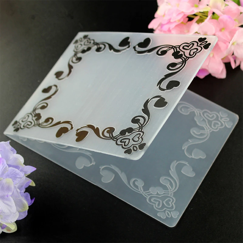 

YLEF020 Frame Plastic Embossing Folder For Scrapbook Stencils DIY Album Cards Making Decoration Template Mold Mold 10.5*14.5cm