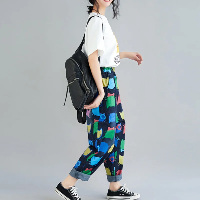 THHONE 2019 Spring Summer High Waist Jeans Women Denim Pants Harem Casual Trousers Print Plus Size Women Jeans Pants Femme Mujer THHONE 2019 Spring Summer High Waist Jeans Women Denim Pants Harem Casual Trousers Print Plus Size Women Jeans Pants Femme Mujer