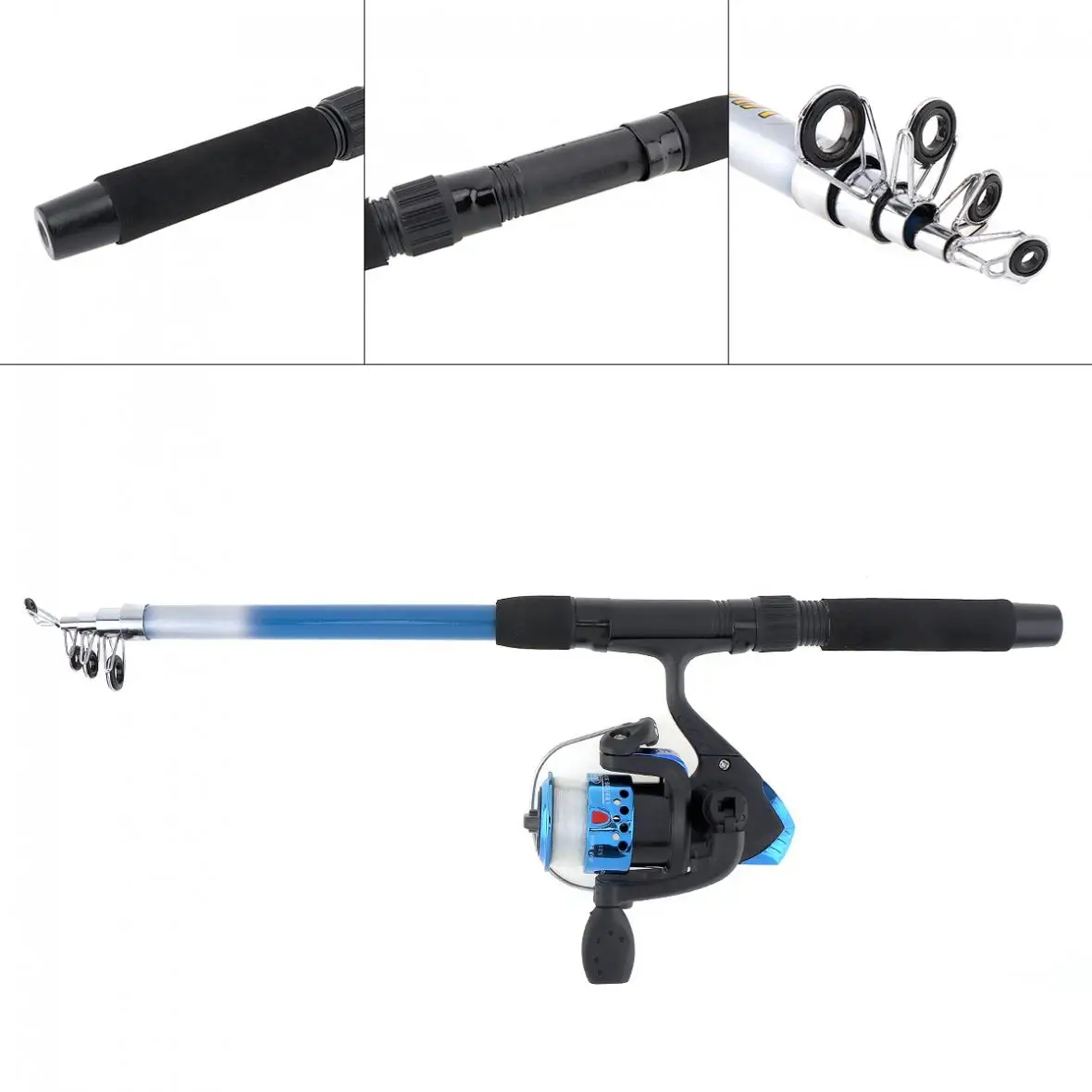 1.8m Fishing Rod Reel Line Combo Full Kits Spinning Reel Pole Set with Carp Fishing Lures Fishing Float Hook Swivel Etc Tool