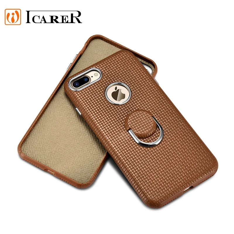 ICARER тканая задняя крышка с рисунком для iPhone7 8 чехол телефона из натуральной кожи