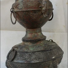 Bi001476 1" Старый Китай Династия Китайский Бронзовый Кухонная посуда Кастрюли Holloware