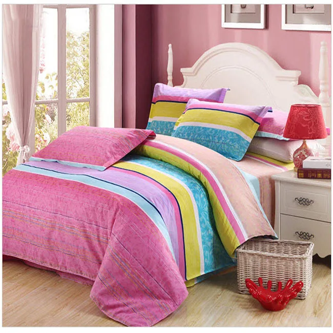 Striped Bright Turquoise/Pink/Purple/Yellow Warm Colors ...