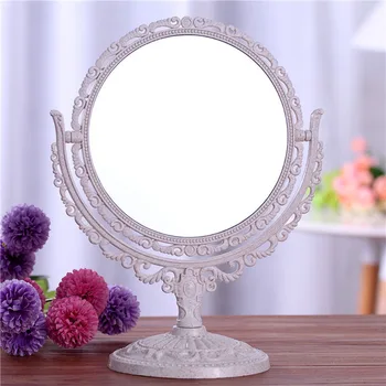 

Double Sided Make Up Cosmetic Round Mirror Shaving Bath Table On Stand