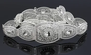 

SUNSPICE MS. Ethnic Hollow Mesh Metal Waist Chain Belt Gold Color Resin Crystal Body Jewelry European Women Festival Sash Bijoux