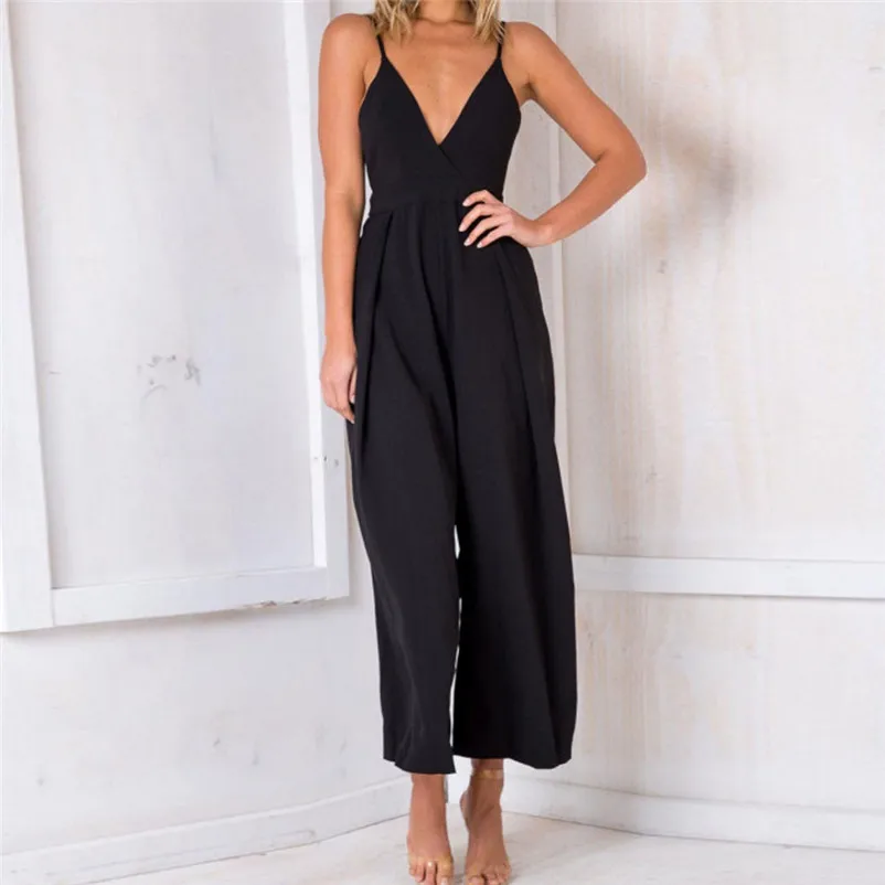 NEW Fashion summer jumpsuit woman 2018 Boho V Neck Backless Jumpsuit Clubwear Bodycon Playsuit Romper pantaloni siamesi J28#N (17)