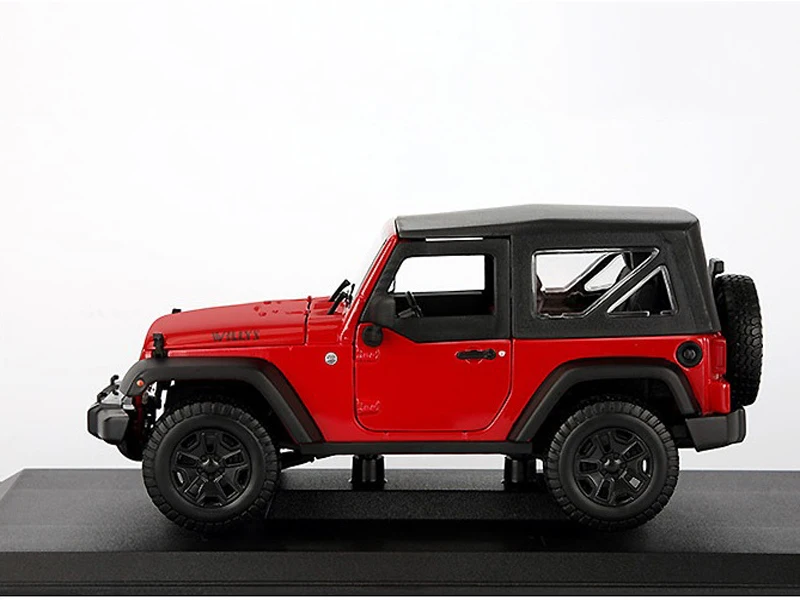 1/18 масштаб красный Jeep Wrangler Willys литая модель автомобиля внедорожная модель дорожного транспортного средства игрушки для детей подарки коллекции