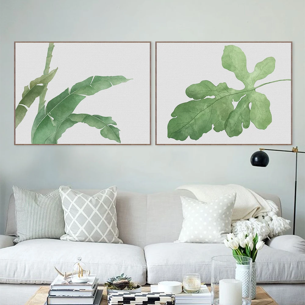 Nordic-Watercolor-Cool-Green-Leaf-Floral-Plant-Canvas-Large-A4-Art-Print-Poster-Modern-Wall-Pictures (1)