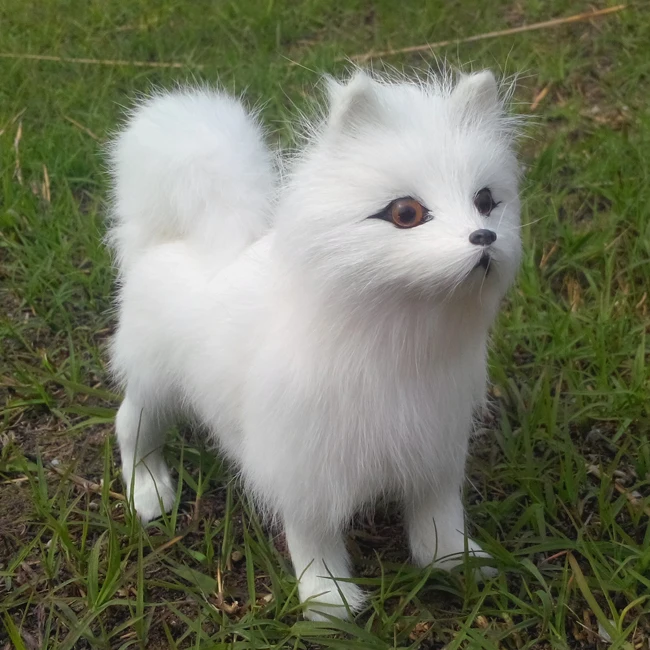 16x15 Cm Samoyed Chien Poly thyl ne Fourrures R sine Fourrure Chien 