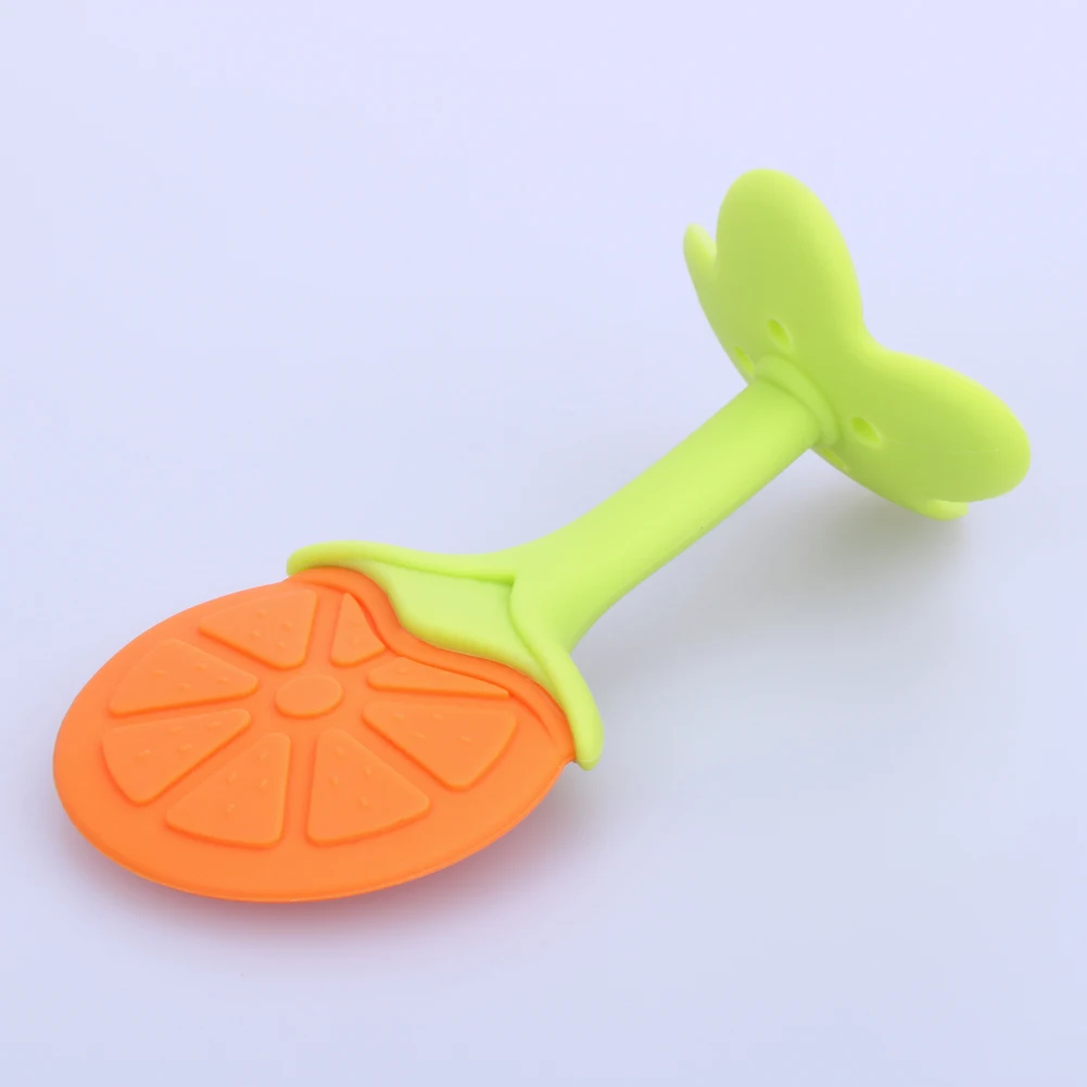 Детская игрушка-прорезыватель для зубов, силиконовая фруктовая растительная форма игрушечная зубная щетка, совершенно новая зубная щетка для ухода за ребенком