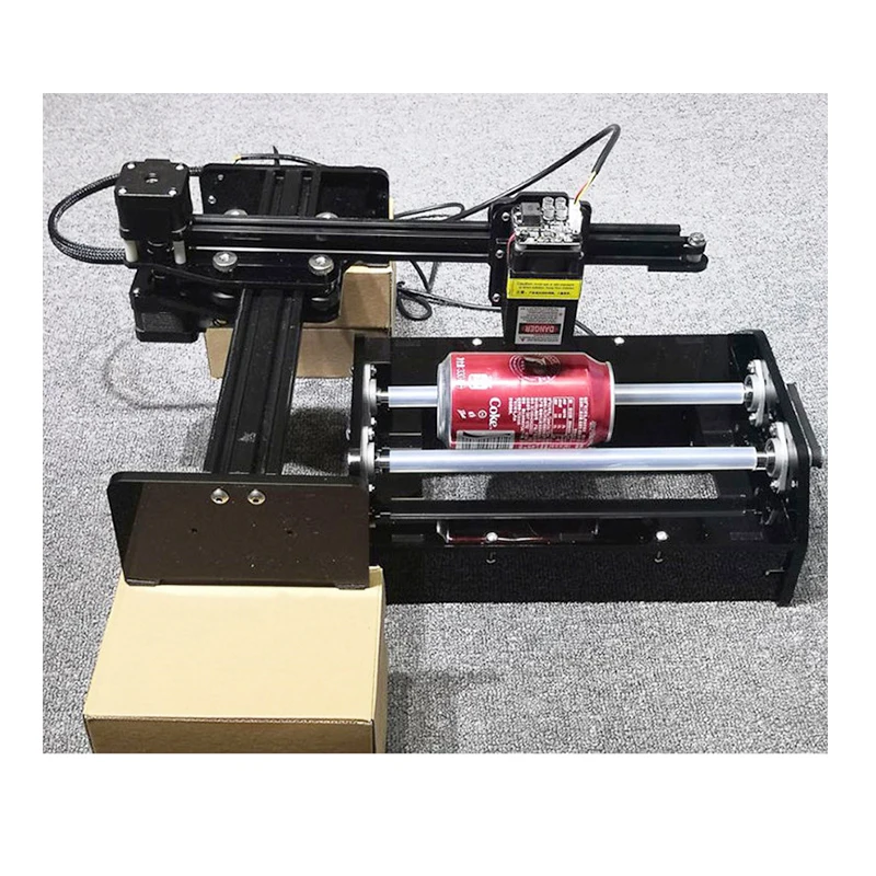 

24x17cm Desktop LYbot-arm DIY CNC laser engraving machine for coke can wood plastic 2500MW 5500MW label marking carving engraver