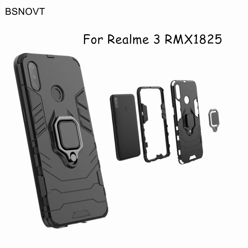 Чехол Realme 3 для OPPO противоударный чехол кольцо на палец магнитный держатель