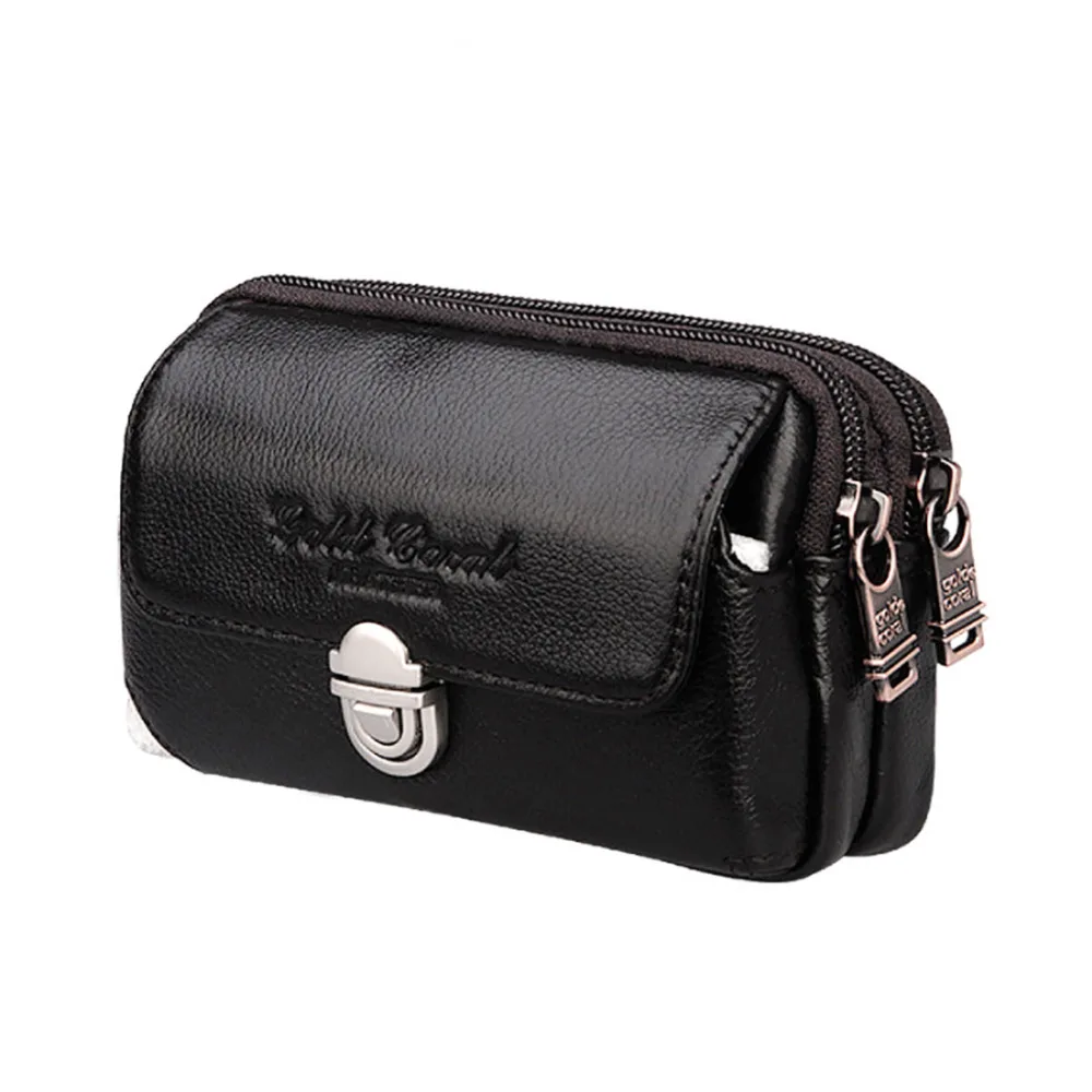 

High Quality Men's Genuine Leather Hip Bum Waist Pack Belt Purse Vintage Pouch Wallets Male Cell/Mobile Phone Case Fanny Bags