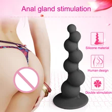 2019 Masturbation Backyard Anal Beads Silicone Butt Anus Stimulator Adult Sex Toy with Suction Cup DC88