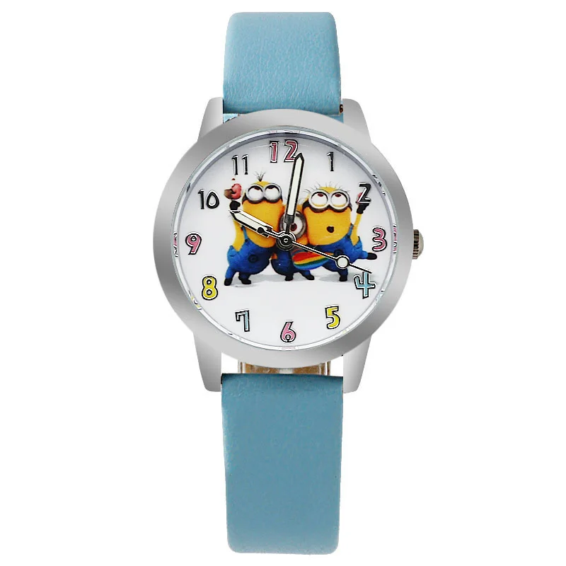 Gift Despicable Me minion Children Watches leather Quartz WristWatch