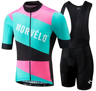 Morvelo, мужская летняя одежда для велоспорта, комплекты одежды с коротким рукавом, шорты на лямках, Мужские дышащие шорты на лямках, комплект для велоспорта - Цвет: SET  03