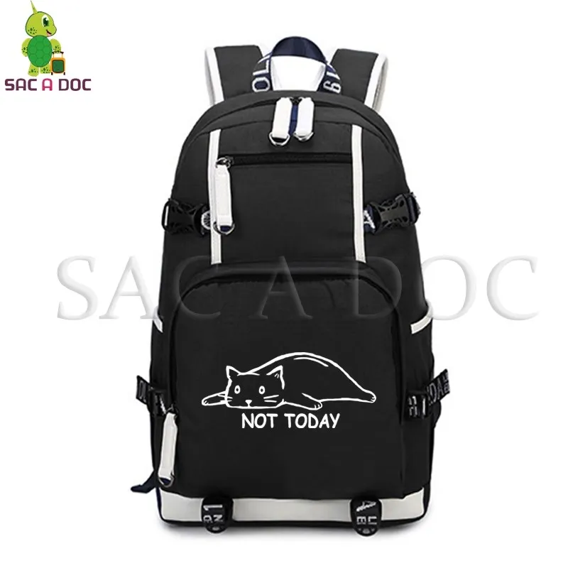 

Cat Lovely Not Today Backpack Women Men Large Laptop Backpack School Bags for Teenagers Boys Girls Casual Travel Rucksack