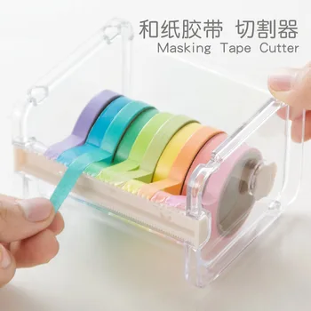 

4 Color Japanese Stationery Masking Tape Cutter Washi Tape Storage Organizer Cutter Office Tape Dispenser School Supplies