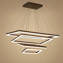 Современный светодиодный светильник квадратной формы для гостиной, спальни, столовой, матовые алюминиевые люстры, люстры, светильники avize