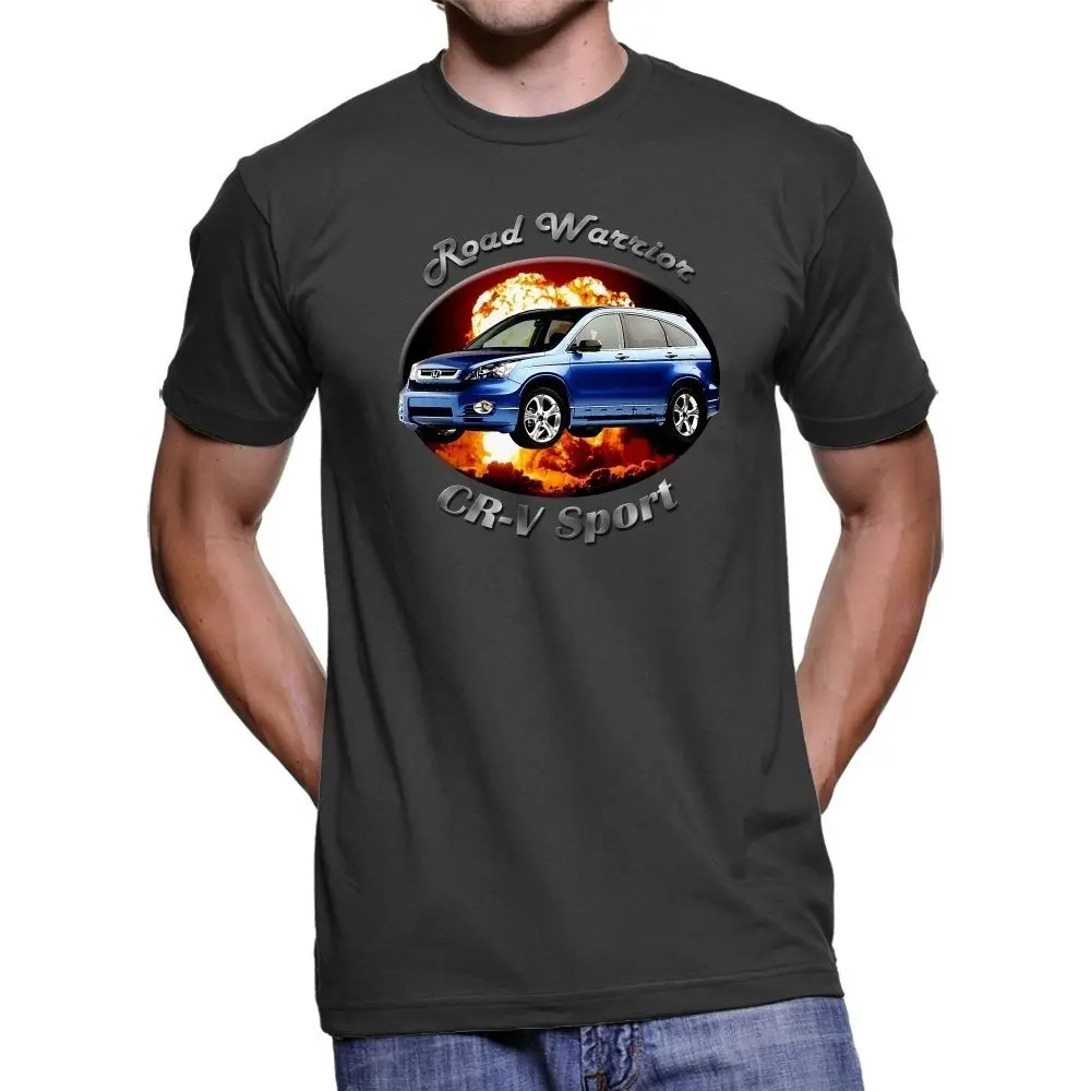 

New Summer Casual Men Tee Shirt Japanese Car Cr-V Road Warrior Men's Dark T-Shirt