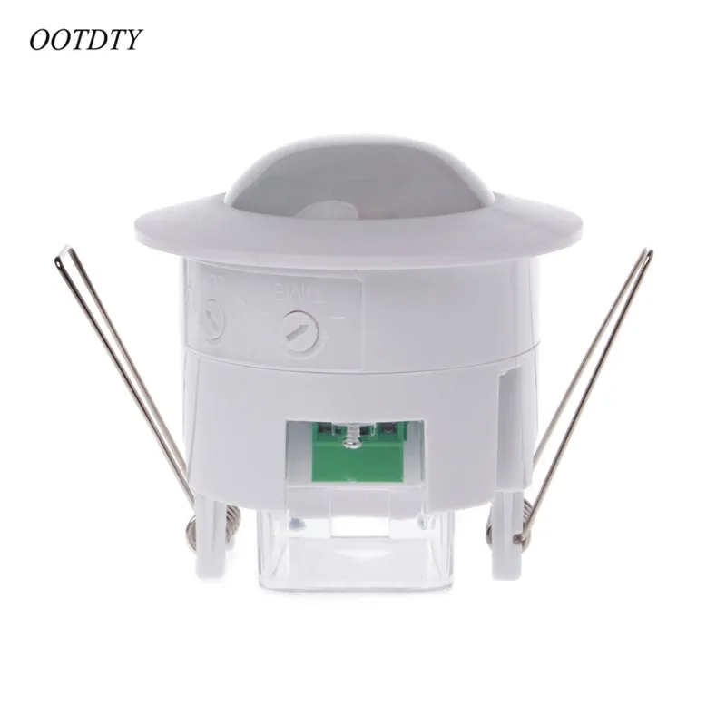 

OOTDTY 110-240V AC Mini Adjustable 360 Degree Ceiling PIR Infrared Body Motion Sensor Detector Lamp Light Switch White