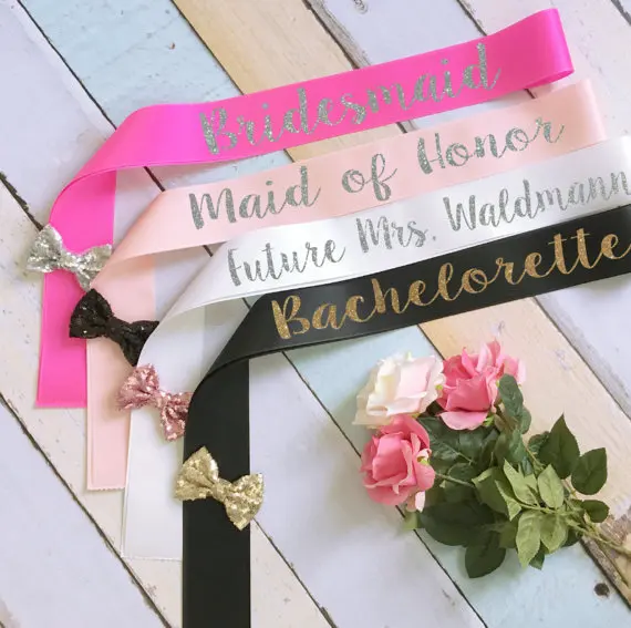 bride and bridesmaids sashes