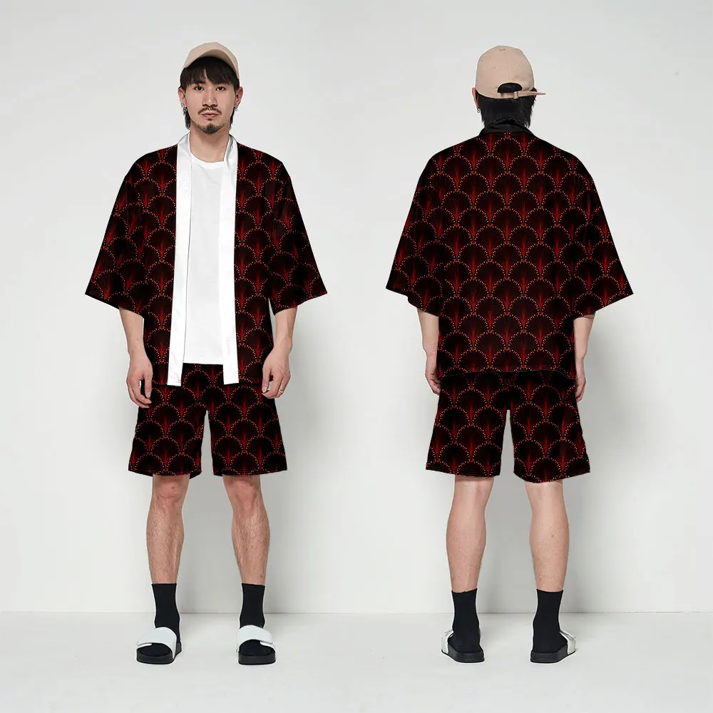 WAMNI японский Haori Yukata T рубашка-кимоно летняя 3D рубашка куртка с изображением самурая Забавный красивый цветок рукав летучая мышь Кимоно Кардиган для мужчин