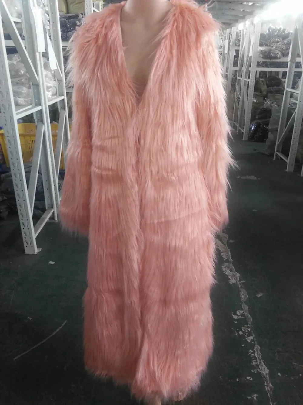 Lanshifei Young Girl Faux Fur Coat Fox Long Coat Long Fur Jacket Women 2018 Winter New Design Long Style Parka Lady Club Coat