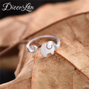 

2017 New Arrivals Pure 925 Sterling Silver Elephant Animals Rings for Women Adjustable Size Ring Fashion sterling-silver-jewelry