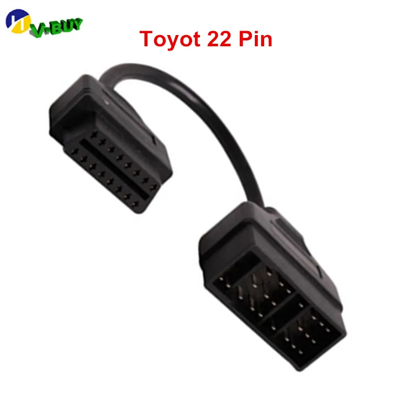 Самая низкая цена для Toyot 22Pin к OBDII 16Pin гнездовой Соединительный Кабель адаптер DLC