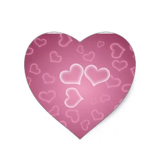 

3.8cm Cute Pink Hearts Background Heart Sticker