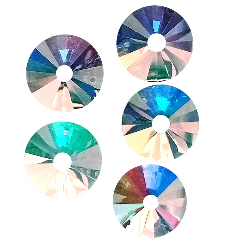 

320pcs 30mm Chandelier Crystal Round Sunburst Crystal Prism SunCatcher Pendant Sunflower Disc Crystal AB Ornaments One Hole