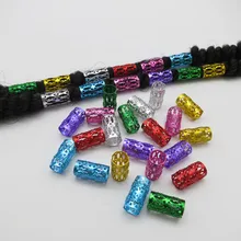 50 шт./лот разноцветный 15/9 мм Волосы Заплетены страх Dreadlock бусинами регулируемые зажимы приблизительно 7.5 мм отверстие