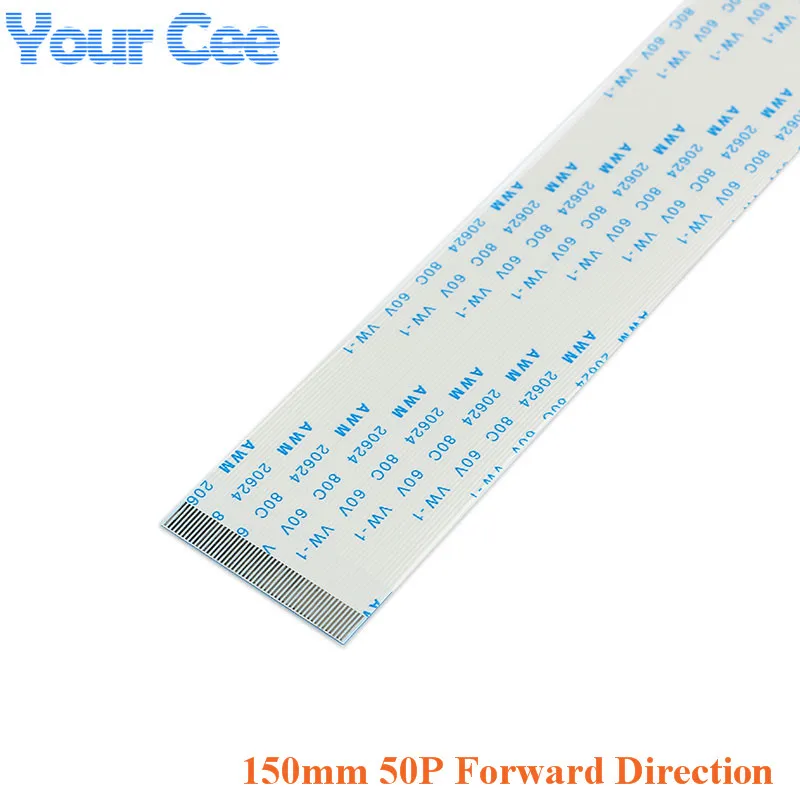 

5pcs 150mm Length 50 Pins 0.5mm Pitch FFC FPC Ribbon Flat Cable Forward Direction For TTL Flex For Camera Touchpad Mouse Pad