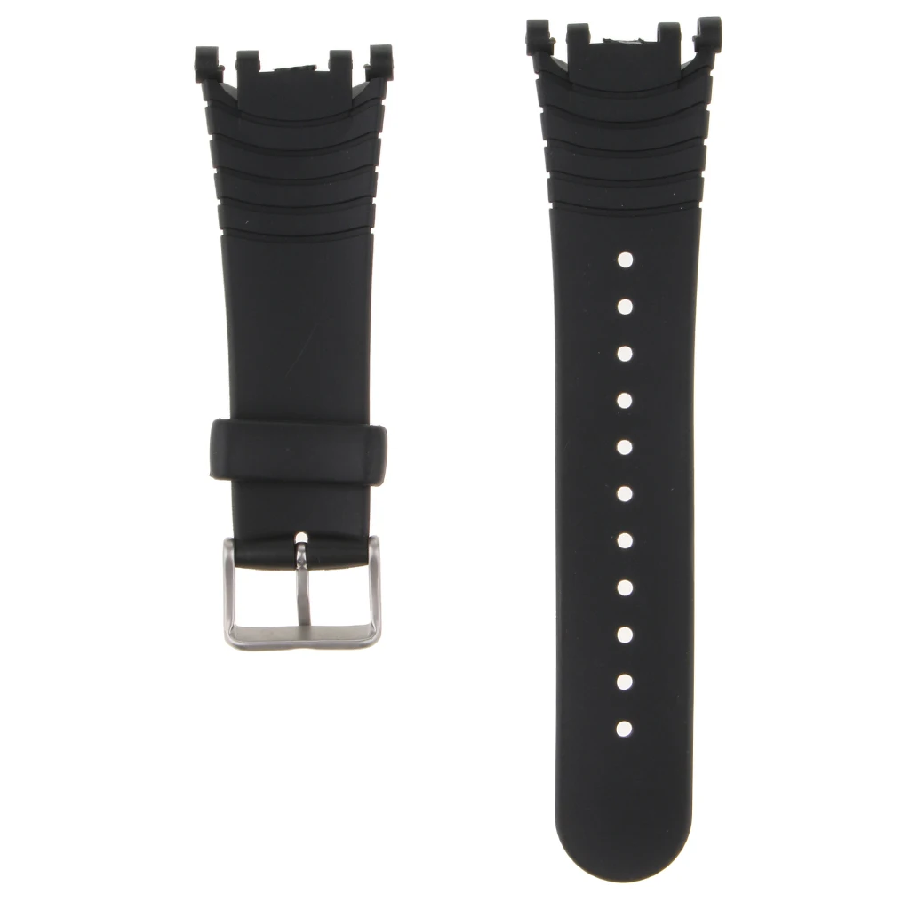 All Match Black Rubber Wristwatch Bands For SUUNTO VECTOR Replace Strap
