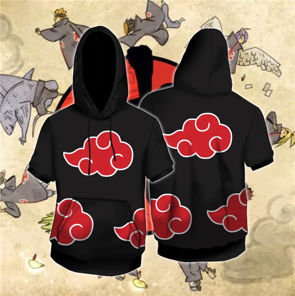 

Anime NARUTO Uzumaki Naruto cosplay costume Summer Fashion 3D Hooded Short Sleeve T-Shirt Hoodie men women Hooded Casual Tops