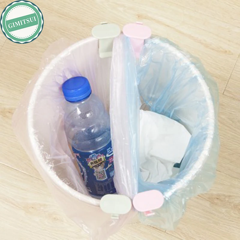 4Pcs Garbage Can Waste Bin Trash Basket Bag Lock Clip Clamp Holder Home Office Rubbish Non-slip Anti-shedding Fixed | Дом и сад