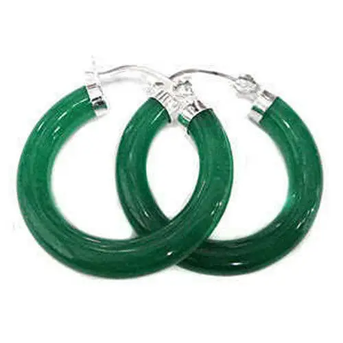 

Women's Wedding Fashion Arrived Design Unusual Natural gem stone Fine Jewelry Green Chalcedony Earrings real silver-jewelry