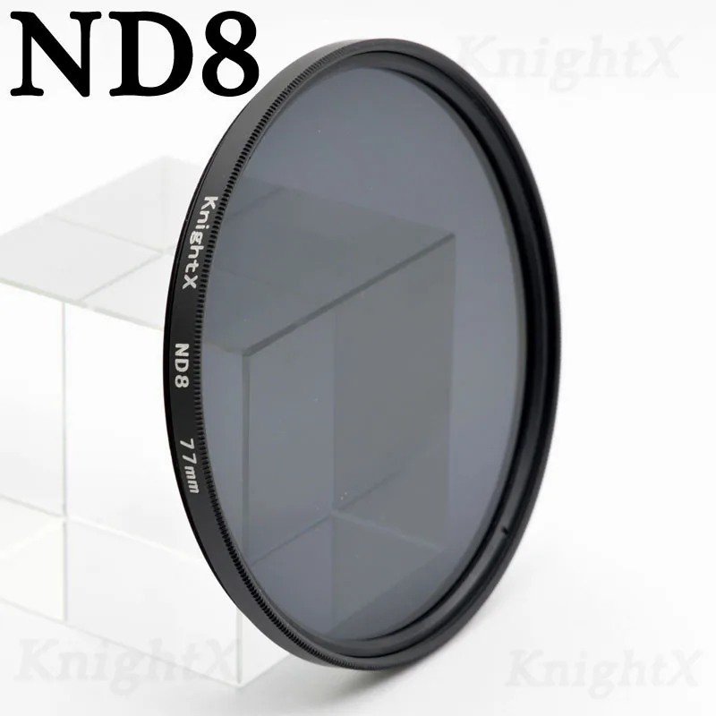 KnightX ND ND8 16 цветной фильтр для nikon canon d3400 kit lentes sigma para obiektyw d5200 macro lense objektiv 49 52 55 58 67 77 - Цвет: ND8