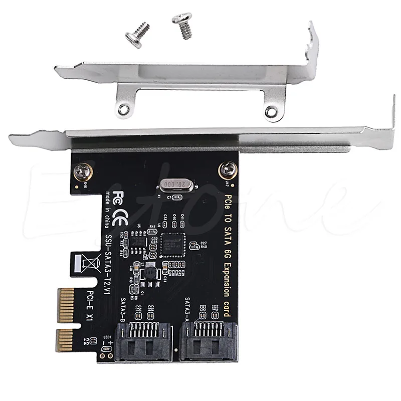 Адаптера PCI-E карта адаптера PCI Express SATA3.0 2-Порты и разъёмы SATA III 6 г расширения карты контроллера адаптер Горячий