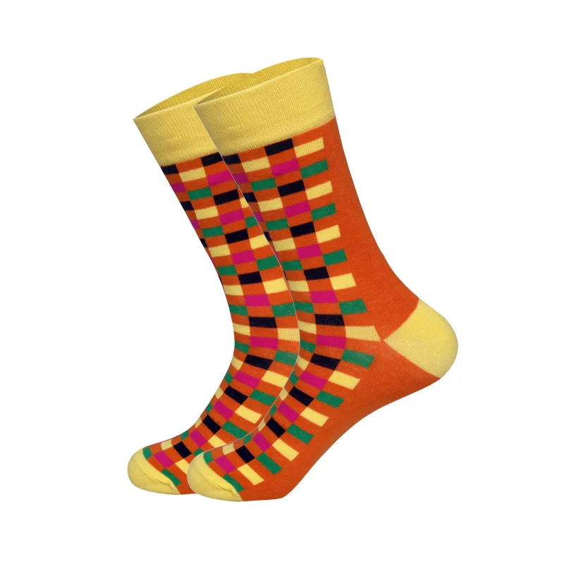Хит, мужские носки в стиле хип-хоп, сетчатые, треугольные, коала, креативный дизайн, Harajuku, британский стиль, дышащие, счастливые носки, на каблуках-лодочках - Цвет: lattice E
